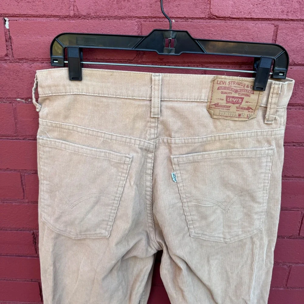 Vtg 70s Levi Strauss 517 Corduroy Pants Tan Mens Size W30‎ L30 Bootcut Retro